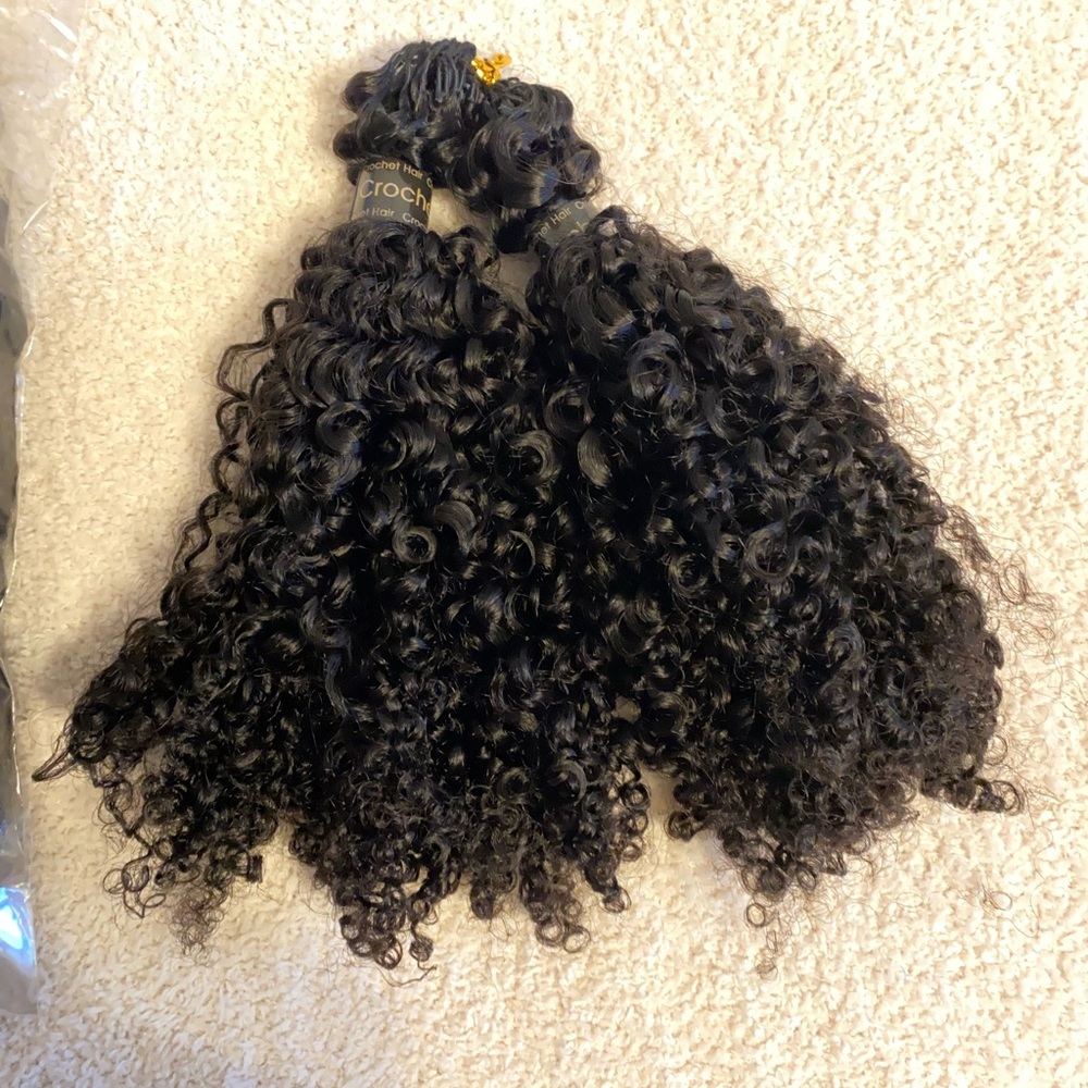 Curly Hair Extensions - Black Tight Curl Wefts